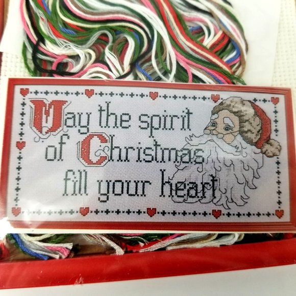 Cross Stitch Sign Phrase Frame Kit 9250 Spirit Christmas Fill Heart Home Decor - Picture 1 of 9